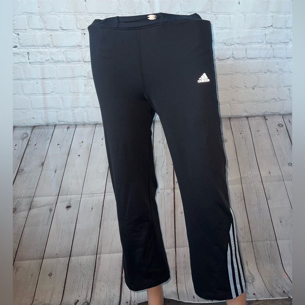 adidas climalite black & light blue striped leggings size S - Picture 1 of 12